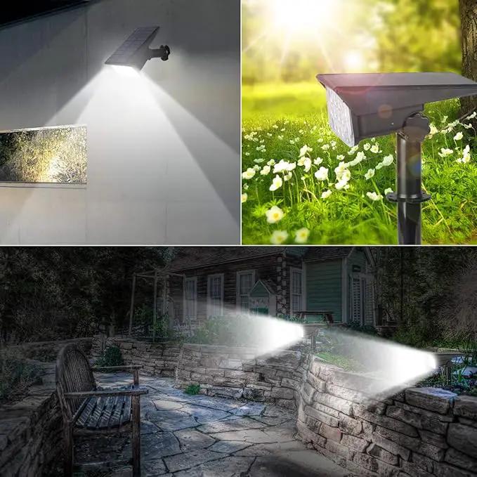 T-SUNUS 20 LED Solar Spotlights, IP65 Waterproof 2-in-1 Outdoor Solar Landscape Light for Yard Garden Driveway Porch Walkway Pool Patio 2 Pack Cold White by GreenHaven Gardens