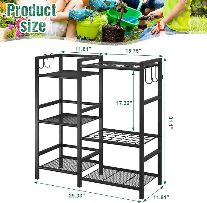 keomaisyto Garden Tool Organizer for Garage Organization, 3 Tier Yard Tool Storage Rack with 35 Long-Handled Tool Slots, Heavy Duty Garden Tool Holder with Large Hooks for Shed, Yard, Garage by GreenHaven Gardens