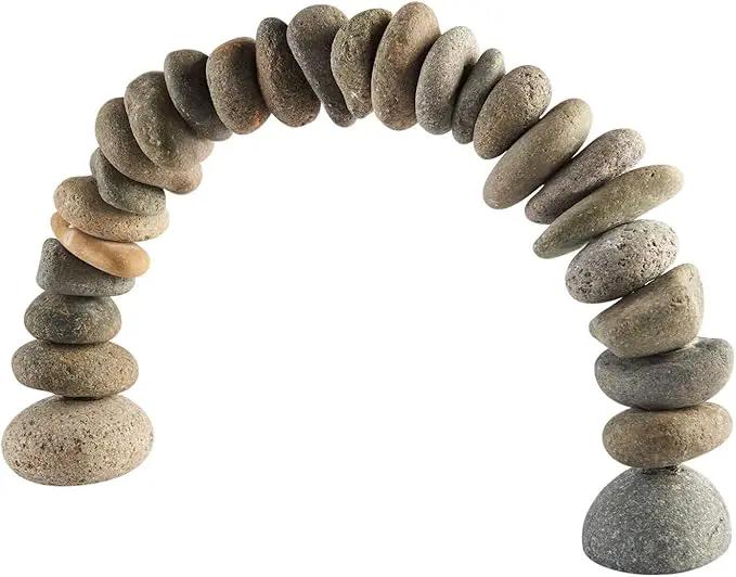 Rock Cairn Arch Sculpture Natural River Stone Arch Zen Garden Decor Statue Rocks Stacked by GreenHaven Gardens
