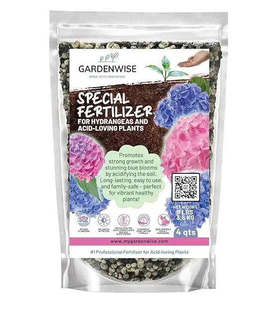 Slow Release Hydrangea Fertilizer with Iron & Sulfur – Indoor & Outdoor Soil Acidifier for Miracle Growth (4 qt) by GreenHaven Gardens