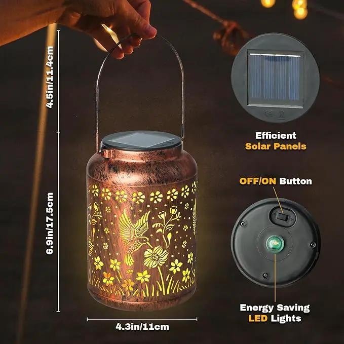 Hummingbird Lanterns Outdoor, Waterproof Hanging Lantern Garden Decor, Birthday Gifts for Women, Men, Mom, Mothers Day Gifts, Lights Outdoor Apply Patio, Yard, Lawn, Balcony by GreenHaven Gardens