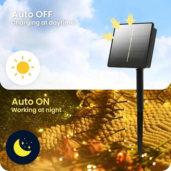 200 Led Solar String Lights Outdoor, 82ft Warm White Solar String Lights, 8 Lighting Mode Solar Fairy Lights for Outside, Waterproof Solar String Lights for Outside,Garden,Courtyards,Trees, Patio by GreenHaven Gardens