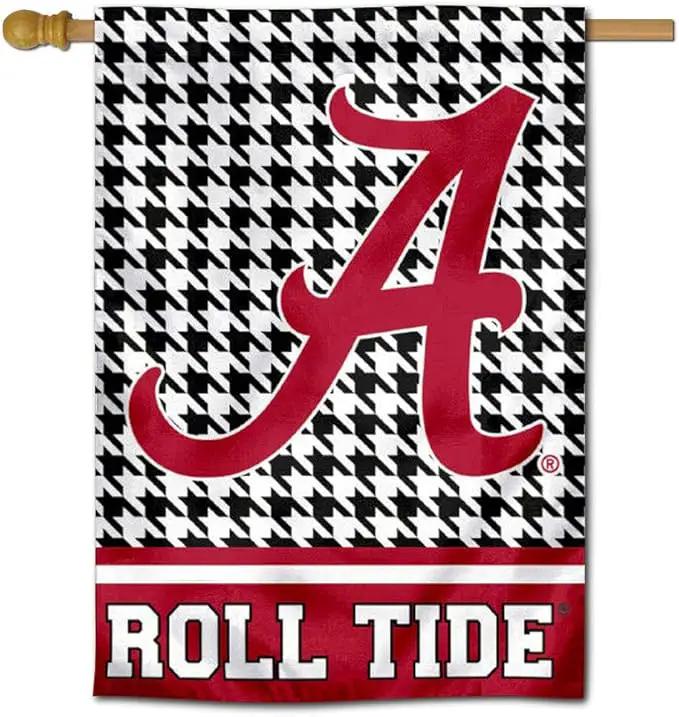 WinCraft Alabama Crimson Tide Houndstooth Pattern Double Sided House Flag by GreenHaven Gardens