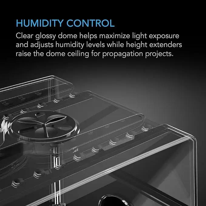 AC Infinity Humidity Dome, Germination Kit with Sturdy Drip Tray, 5x8 Cell Seedling Tray, and Vented Height Extension Panels, for Seed Starting, Propagation, Cloning Plants by GreenHaven Gardens