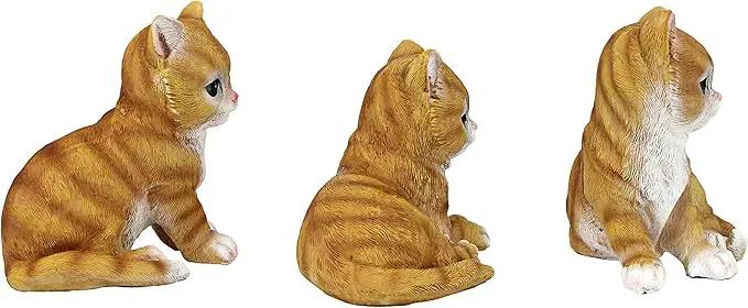 Design Toscano Tabby Kitten Triplets, Baby Cat Statues by GreenHaven Gardens