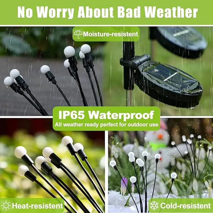 Flumy Solar Outdoor Lights, Waterproof Solar Garden Lights, New Upgraded 4 Pack 32 LED Swaying Firefly Lights for Outdoor Yard Patio Pathway Christmas Decoration(Warm White) by GreenHaven Gardens