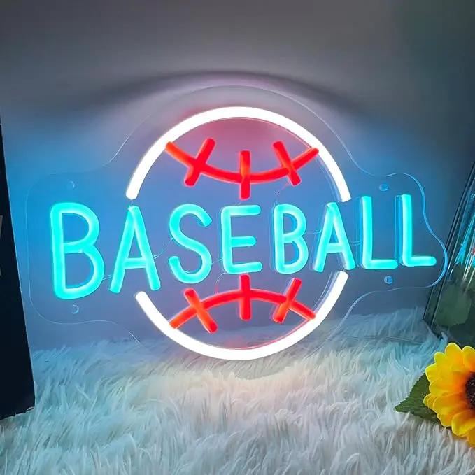 Baseball Neon Sign Dimmable LED Neon Signs for Wall Decor, Baseball Neon Light Sign for Bedroom Man Cave Gaming Room Party College Club Decor Sports Soccer Players Lover Gifts by GreenHaven Gardens