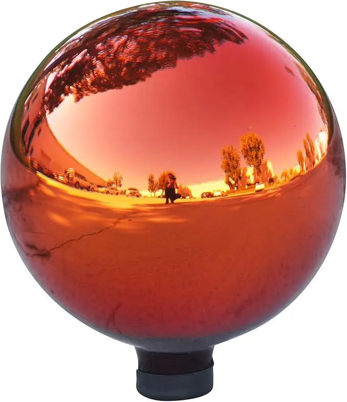 Alpine Corporation 10" Diamater Indoor/Outdoor Glass Gazing Globe Festive Yard Décor, Green by GreenHaven Gardens