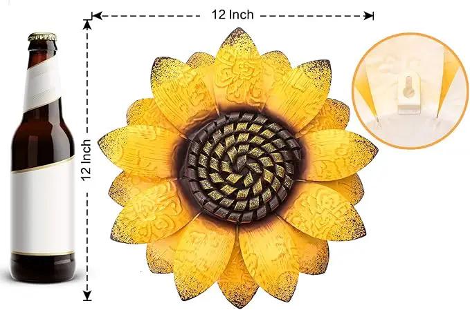 EASICUTI Sunflower Metal Flowers Wall Decor Metal Wall Art Decorations Hanging for Indoor Outdoor Home Bathroom Kitchen Dining Room Bedroom Living Room Or Wall Sculptures 12 Inch by GreenHaven Gardens
