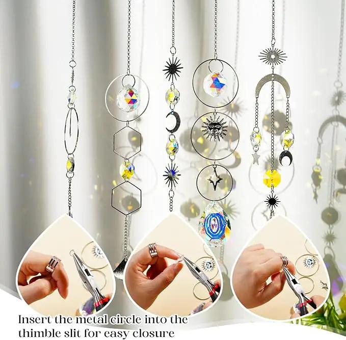 H&D HYALINE & DORA DIY Crystal Suncatcher Assembly Craft Kits for Adults 215pcs Rainbow Prisms Beads Pendant Crystal Window Sun Catchers Hanging Ornament Indoor Outdoor Decor, Silver by GreenHaven Gardens
