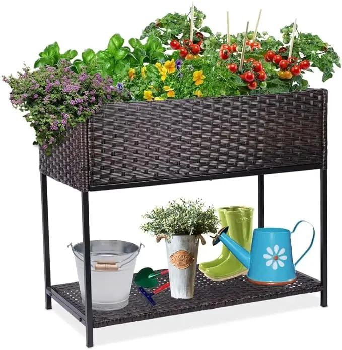 WONDER GARDEN Raised Garden Bed-Planter Box - Elevated Raised Garden Beds Outdoor with Legs & Storage Shelf for Vegetables Flower Herb Backyard Patio by GreenHaven Gardens