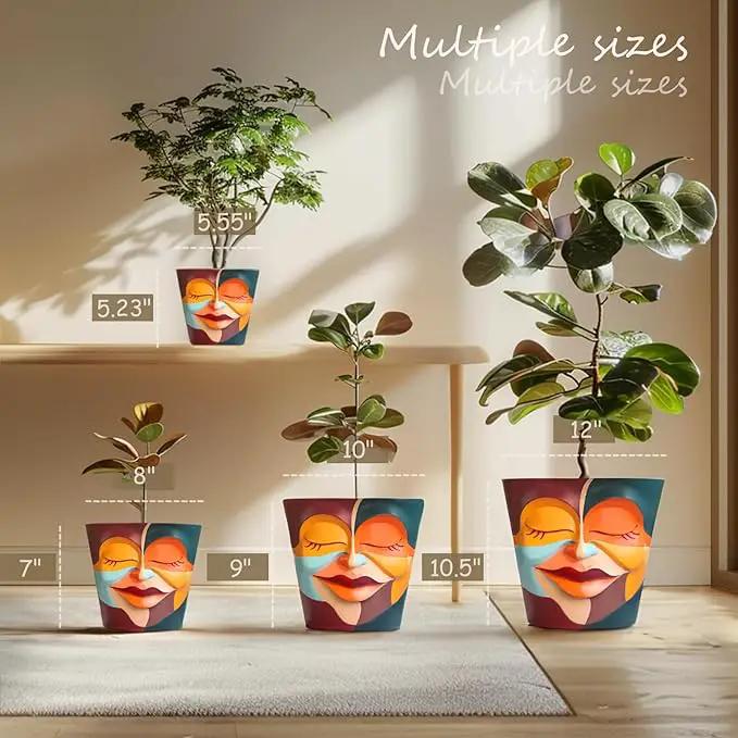 GUGUGO 10 Inch Abstract Head Planter Pots, Unique Face Plant Pot with Drainage, Funny Flower Pots for Indoor Plants, Eclectic Home Decor Aesthetic by GreenHaven Gardens