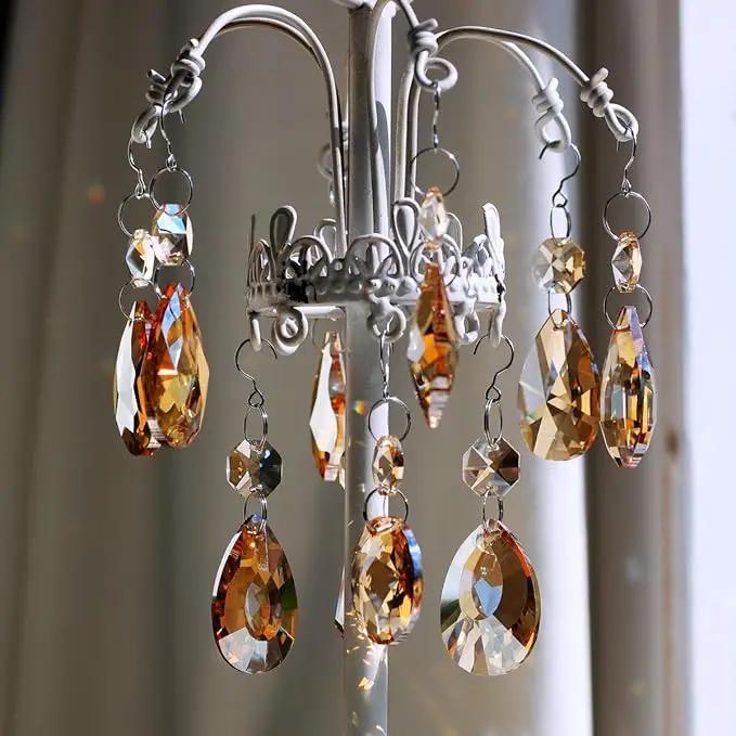 12pcs Hanging Glass Crystals Prism for Windows, Chandelier Decoration, Rainbow Maker Suncatcher by GreenHaven Gardens