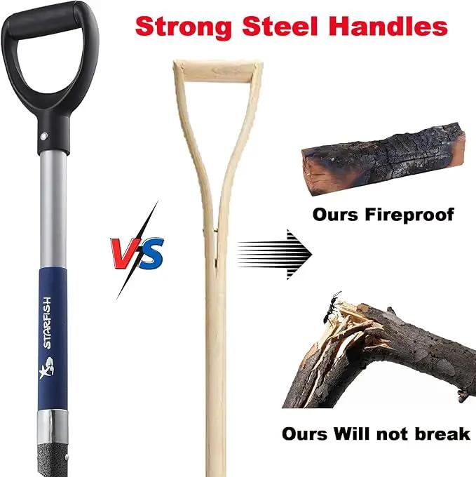 4-Tine Spading Digging Fork, Garden Digging Spading Fork Forged Steel with D-Grip Handle 41“ by GreenHaven Gardens