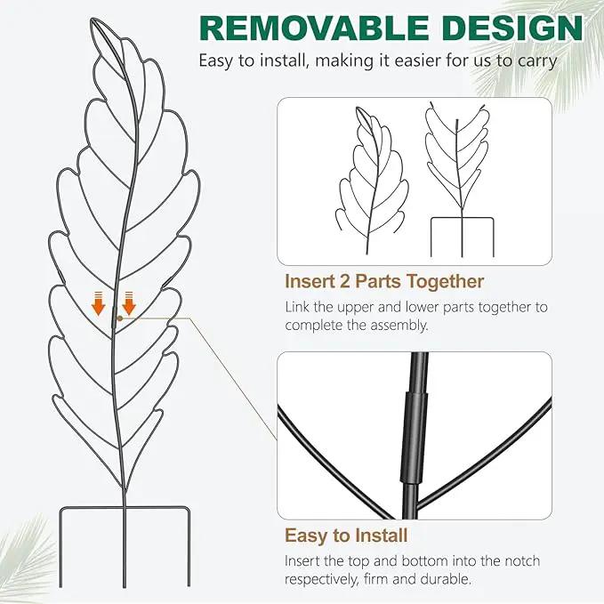3 Pack Metal Garden Trellis for Climbing Plants, Black Metal Garden Trellis for Vines Plant Rose Vegetable Support,Large Decorative Outdoor Trellis by GreenHaven Gardens