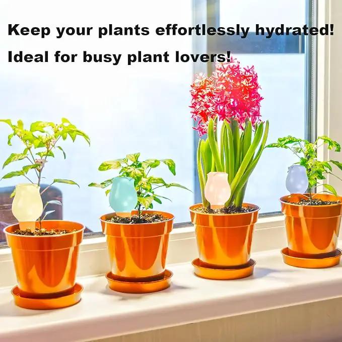4-Pack Terracotta Self-Watering Spikes,Self Watering Planter Insert,Plant Watering Spikes,Plant Watering Globes,Automatic Slow Release Irrigation for Indoor and Outdoor Plants by GreenHaven Gardens