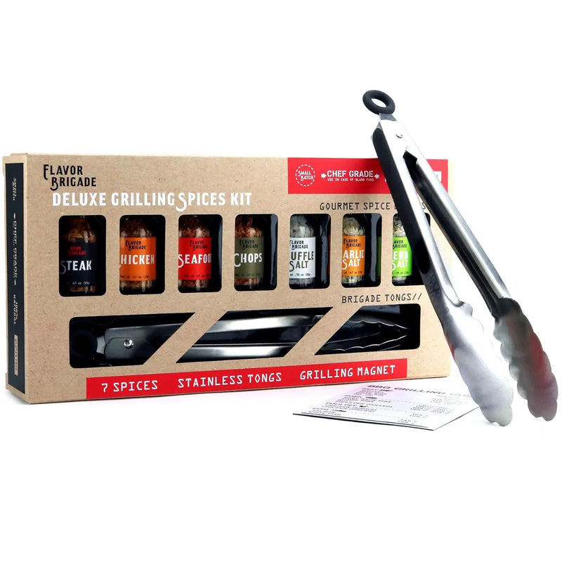 Deluxe Grilling Gift for Men - BBQ Accessories - Gourmet Spice Blends & Seasonings, Tongs, BBQ Magnet, Meat Rubs, Unique Gift for Dad, Son, Brother, Father in Law, Cooking Chefs, Guys, 17 Piece Set by GreenHaven Gardens