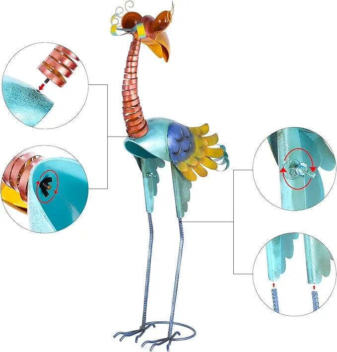 Tooarts Metal Garden Bird Statue Standing Animal Backyard Ornaments Outdoor Sculpture for Lawn Patio Art Decoration by GreenHaven Gardens