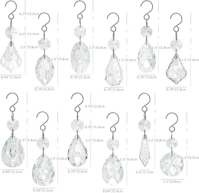 KANPURA 12pcs Glass Crystal Chandelier Prisms,Rainbow Hanging Crystals Suncatcher for Window,Home Decor(Clear) by GreenHaven Gardens
