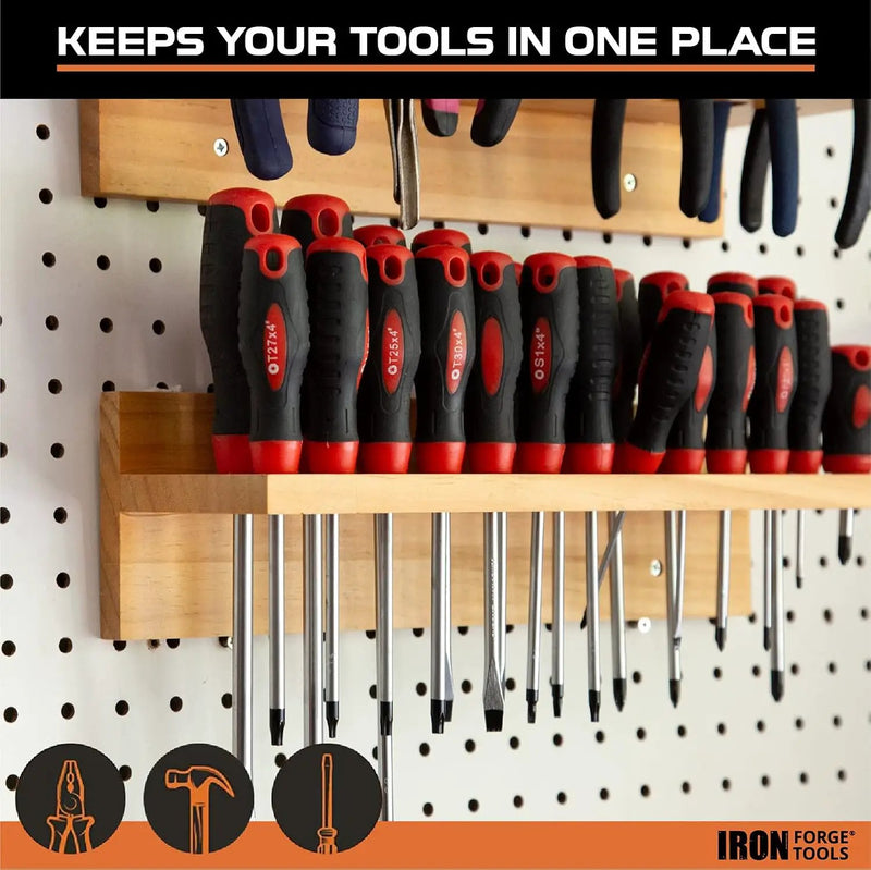 Screwdriver Organizer, Hammer Holder and Pliers Rack - Wall Mount Workshop Hand Tool Organizers and Storage by GreenHaven Gardens