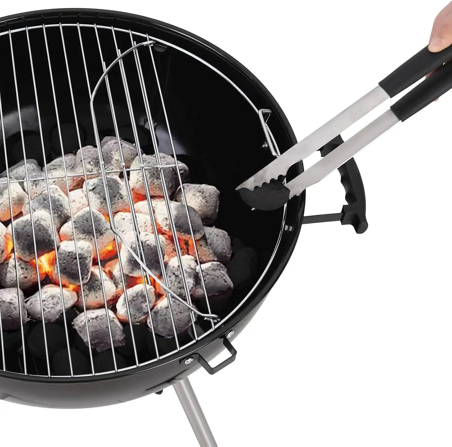 GREEN PARTY 18 inch Kettle Charcoal BBQ Grill with Wheels, Portable Charcoal Grill with Porcelain-Enameled Lid & Ash Catcher for Outdoor Cooking Barbecue Camping Picnics Tailgating by GreenHaven Gardens