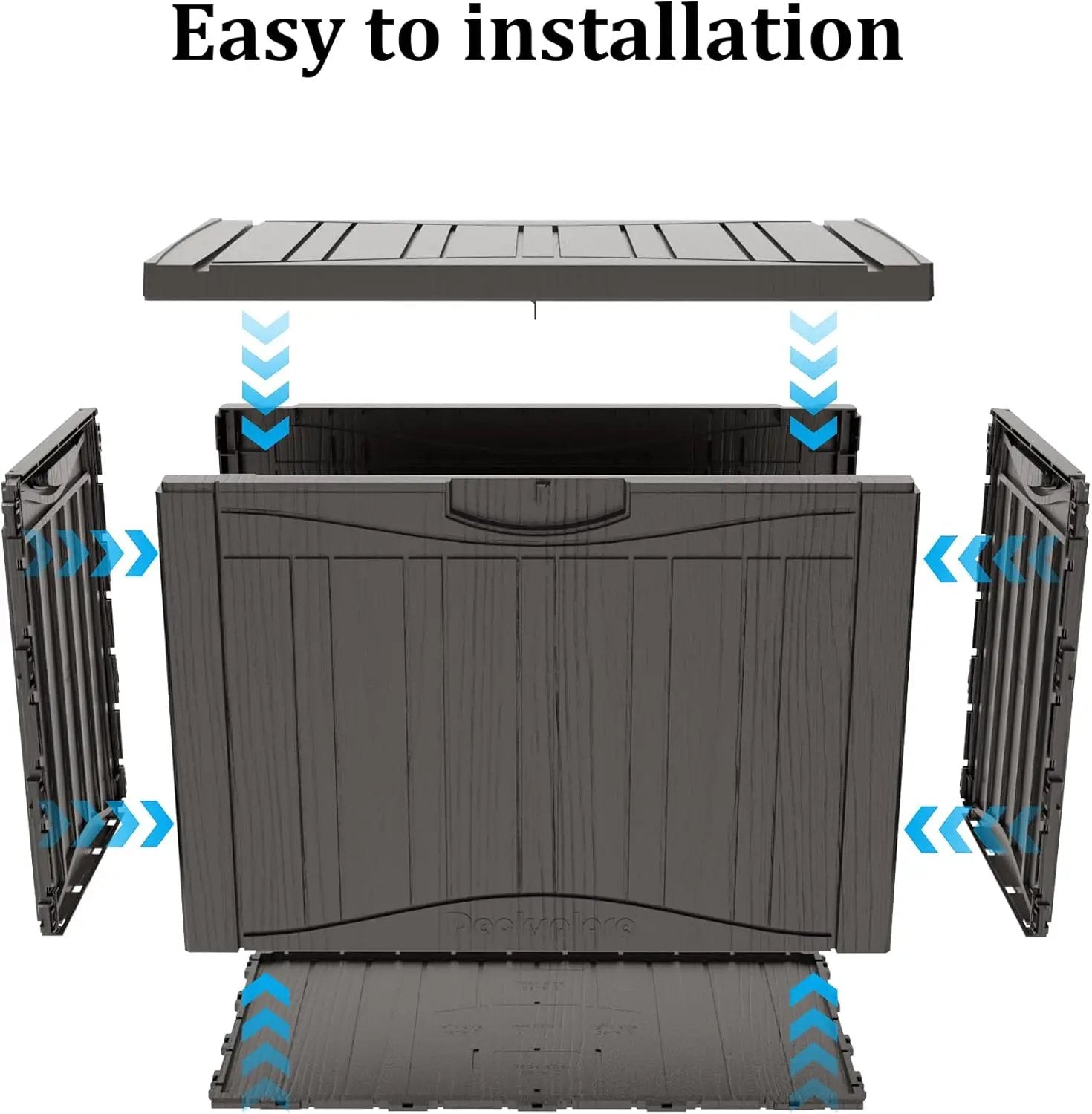 50 Gallon Waterproof Large Resin Deck Box Indoor/Outdoor Lockable Storage Container and Seating for Garden, Pool, and Patio (50 Gallon, Grey) by GreenHaven Gardens