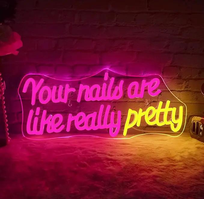 WLHOPE Your Nails Are Like Really Pretty Neon Sign, Nail Neon Signs for Wall Decor, Pink Led Signs USB Connectivity Nails Light Up Signs for Nails Shop Nails Salon Home Bar Girls Room Beauty Shop Nails Room by GreenHaven Gardens