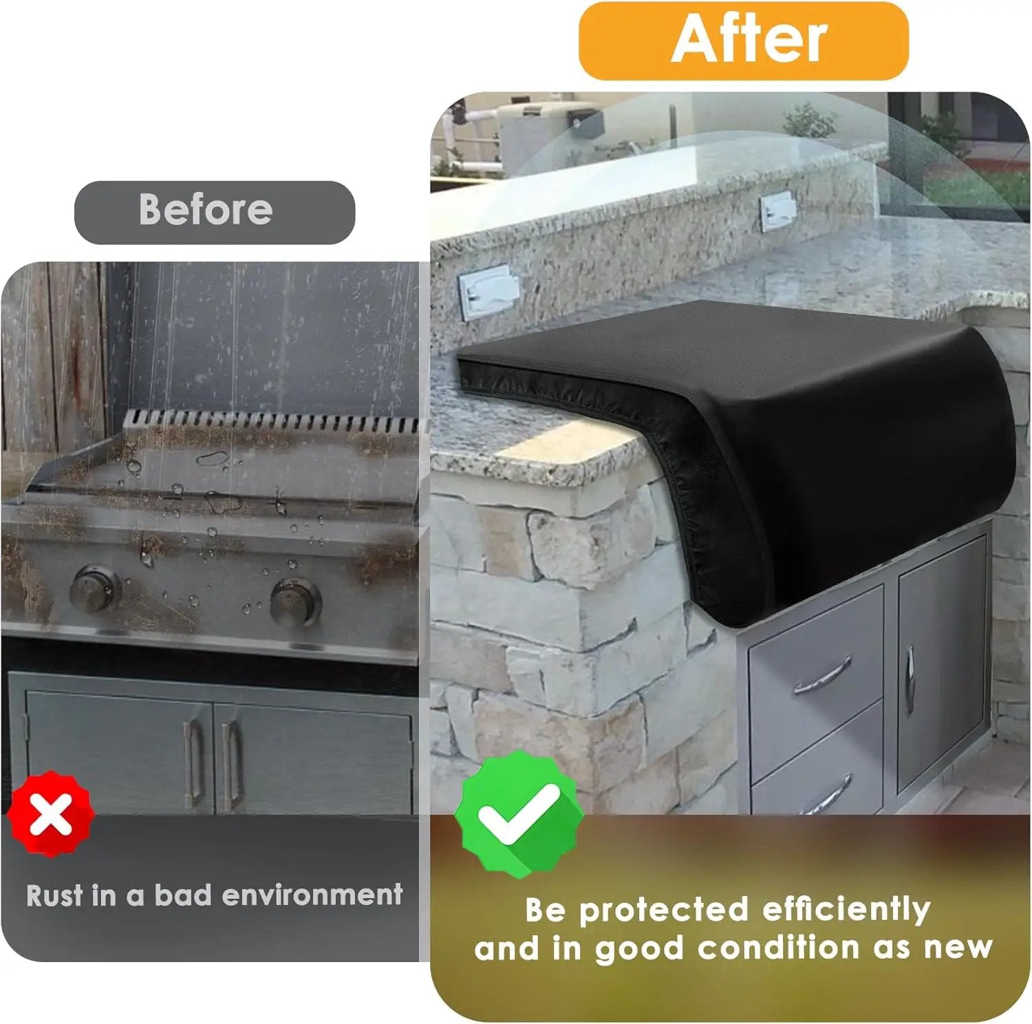 Cover for Blaze Premium LTE 30-Inch Built-in Gas Griddles, Heavy Duty Water-Resistant Cover for Blaze GRDBICV, Outdoor Kitchen Island BBQ Grill Top Cover by GreenHaven Gardens