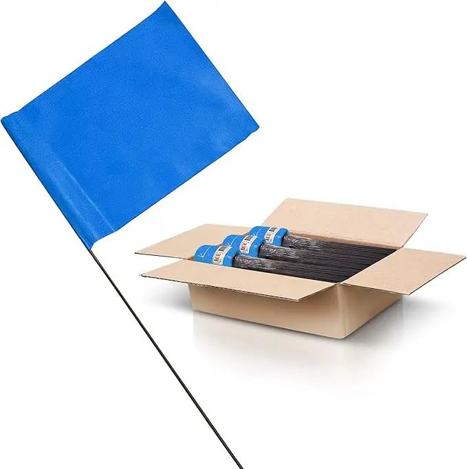 Blue Marking Flags 1000 Pack - 4x5x15 Inch Blue Flags for Yard - Markers For Lawn, Irrigation, Landscaping, Survey & Sprinkler Head Marking by GreenHaven Gardens