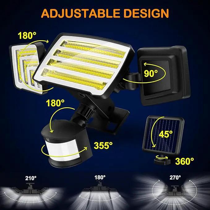 Solar Motion Sensor Flood Lights Outdoor - 4000LM 4 Lighting Modes, 72FT Sensing Distance, Split 3000mAh Solar Panel, IP65 Waterproof Security Lights with Remote for Porch Yard Patio Garage by GreenHaven Gardens