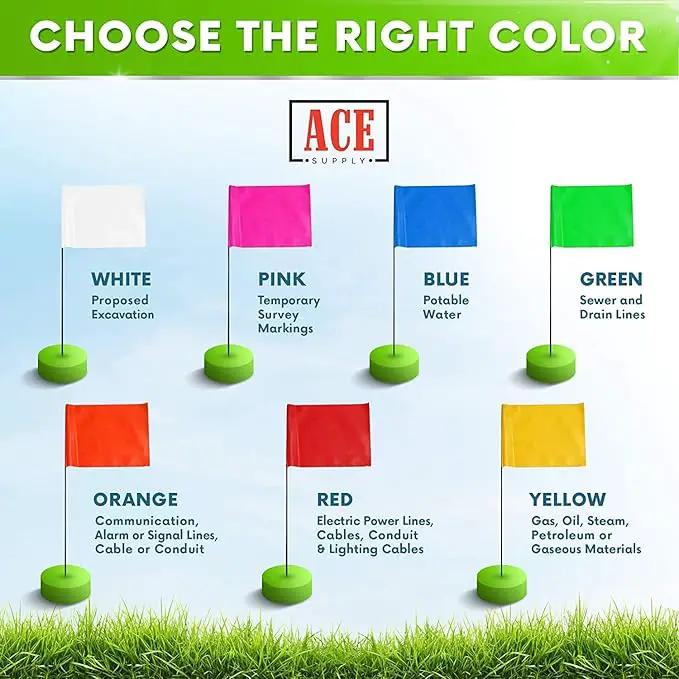 Fluorescent Lime Marking Flags 1000 Pack - 4x5x15 Inch Marker Flags for Outside - Markers For Lawn, Irrigation, Landscaping, Survey & Sprinkler Head Marking by GreenHaven Gardens