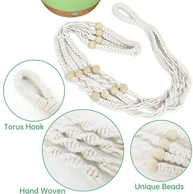 ZMTECH 2 Pack 10 Inch Hanging Planters with Macrame Plant Hanger for Indoor and Outdoor Plants, Self Watering, Drainage Hole, Visible Level Tray, Green by GreenHaven Gardens