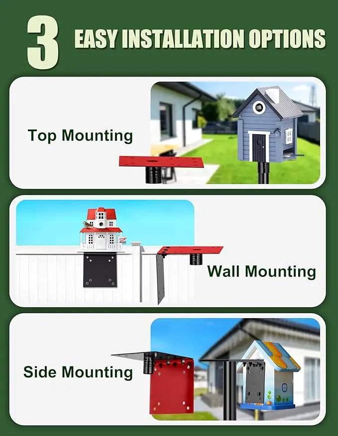 XDW-GIFTS Bird House Pole, 1 Pack 76 Inch Metal Bird Feeder Pole for Outdoor, with 5-Prong Heavy Duty Base for Birdhouse Mounting, Weather Station by GreenHaven Gardens