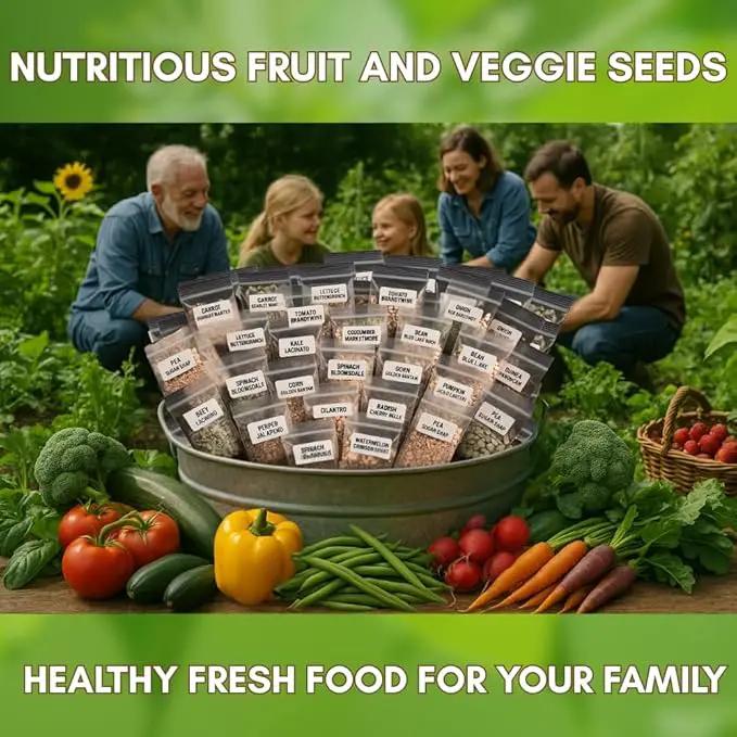 Garden Seeds Vegetable Variety Pack for Planting - Grow 125 Varieties of Heirloom Non GMO Quick Sprouting Veggies - Premium Seed Vault by Victory Gardens by GreenHaven Gardens