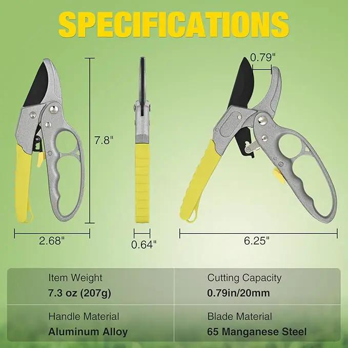 Yesker Pruning Shears Garden Shears 7.8" Professional Garden Scissors Sharp 65 Manganese Steel Blade Heavy Duty Clippers Hand Pruners for Cutting Fresh Flowers Branch Plant Trimming Gardening Tools by GreenHaven Gardens