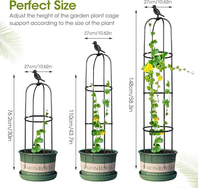 2 Pcs Garden Trellis for Climbing Plants, 6 Ft Rustproof Metal Pipe with Heavy Duty Plastic Coated, Garden Outdoor Indoor Potted Plant Support, Obelisk Garden Trellis for Climbing Vine by GreenHaven Gardens