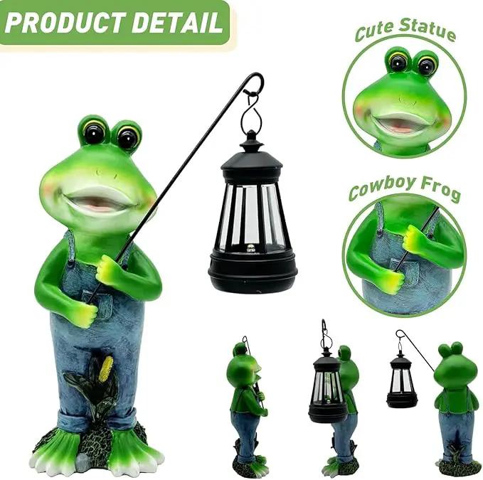 Cute Cowboy Frog Garden Statue for Mom - Unique Outdoor Decor, Waterproof Resin, Perfect for Garden, Yard, Lawn Decoration, Top by GreenHaven Gardens