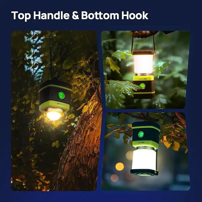 LED Camping Lantern, Consciot Battery Powered Camping Lights, 1000LM, 4 Light Modes, IPX4 Waterproof Tent Lights, Portable Flashlight for Power Outages, Emergency, Hurricane, Hiking, 2-Pack by GreenHaven Gardens