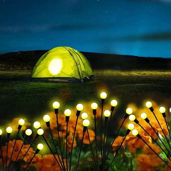 Solar Garden Lights Outdoor, 6 Pack 60 LED Solar Firefly Lights Waterproof, Sway by Wind, Solar Swaying Light for Yard Patio Backyard Garden Planter Flower Bed Pathway Outdoor Decoration (Warm White) by GreenHaven Gardens