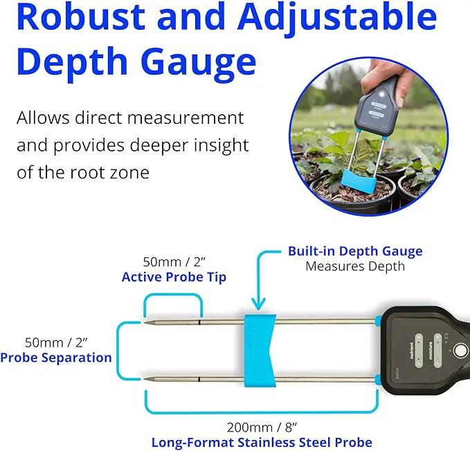 Bluelab Pulse Meter - Handheld Digital Soil Meter Measures Nutrients (TDS), Moisture & Temperature directly from the Root Zone - Grow Healthier Plants with Fast, Accurate Measurements by GreenHaven Gardens