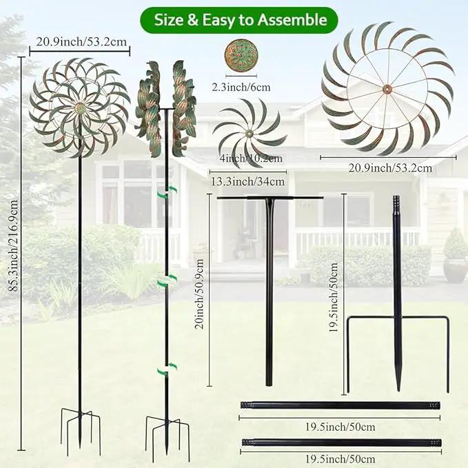 VEWOGARDEN 85” Large Metal Wind Spinners Outdoor Wind Sculpture Yard Art Kinetic Wind Spinners for Yard and Garden Patio Lawn Decor (20 * 85 inches) by GreenHaven Gardens