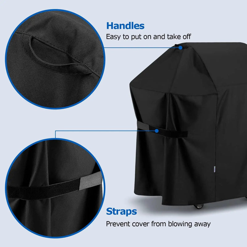 SunPatio 58 Inch Outdoor Grill Cover, Compatible for Weber Genesis II, Genesis 300 and II LX 300 Series Gas Grills, Heavy Duty Waterproof Barbecue Cover, Compared to Weber 7130, 58"W x 25"D x 44.5"H by GreenHaven Gardens