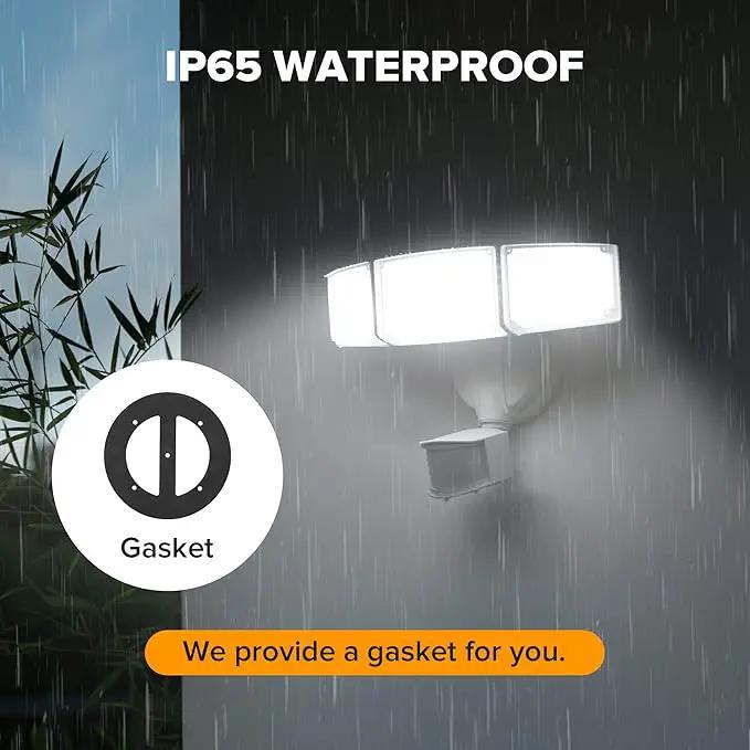 LUTEC 2 Pack 72W 7500LM LED Security Lights Motion Sensor Light Outdoor, 5000K Daylight, IP65 Waterproof, Dusk to Dawn, 3-Head Motion Detected Flood Light for Garage, Yard, Porch(White) by GreenHaven Gardens