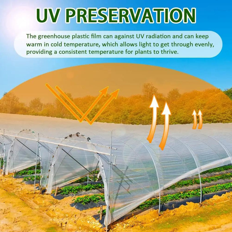 6 mil Greenhouse Plastic Film Sheeting Cover 10 x 26 Ft UV Resistant Clear Polyethylene Film Green House Hoop Farm Plastic Cover for Gardening, Farming, Agriculture by GreenHaven Gardens