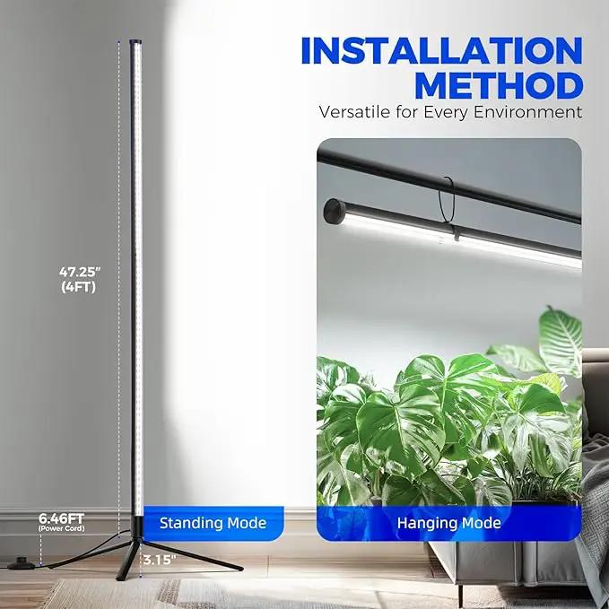 Barrina Standing Grow Light T10, 42W 5000K, Full Spectrum LED Plant Light for Indoor,Vertical Grow Light, Wide Coverage, 4FT Height with On/Off Switch and Tripod Floor Stand by GreenHaven Gardens