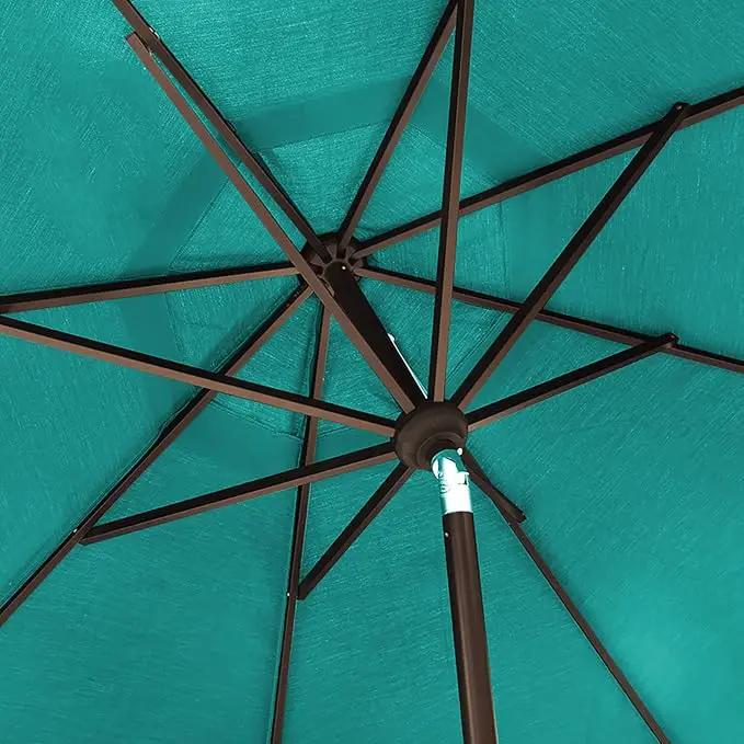 EliteShade USA 10-Year-Non-Fading 9Ft Market Umbrella Patio Umbrella Outdoor Table Umbrella with Ventilation, Teal by GreenHaven Gardens