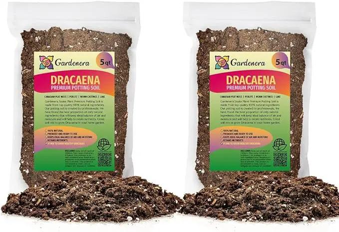Premium Dracaena Potting Soil Mix - (10 Quart Bag) by GreenHaven Gardens