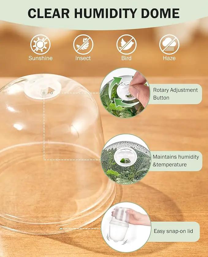 homenote Clear Nursery Pots for Plants,4 Inch Plant Pot for Planting with Humidity Domes Plastic Seedling with Drainage Holes Seed Starter Flower High Transparency (30 Pack) by GreenHaven Gardens