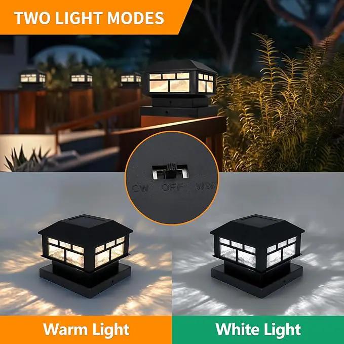 Solar Lights Outdoor, 20LM Fence Lights, Waterproof, 2 Light Modes, Fit 3.5x3.5in & 4x4in Wooden Posts, Solar Power Deck Lights for Garden Deck Patio Decoration (Black 8Pack) by GreenHaven Gardens