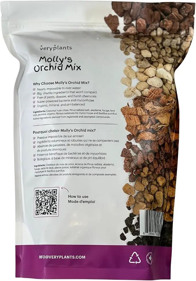 Molly's Orchid Mix - Premium Soilless Potting Mix for Orchids - Contains Bark, Coco Chips, Akadama, Pumice, Lava Rock 3 Dry Quarts by GreenHaven Gardens